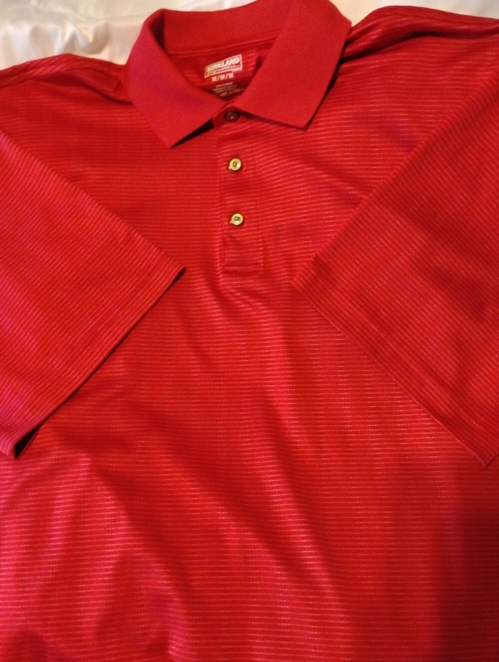 Kirkland Signature Red Striped Men's Polo